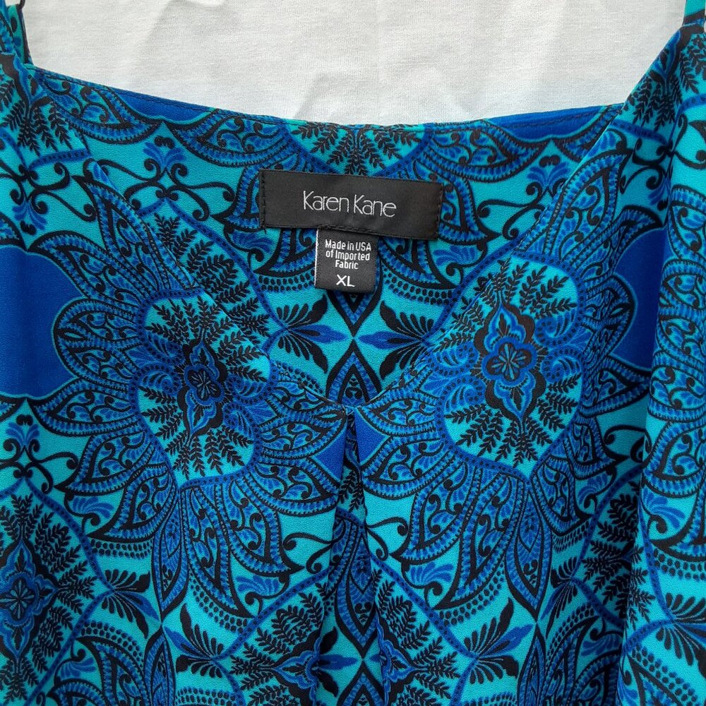 KAREN KANE Red & Blue NWOT Handkerchief Tank Top | Size XL - Picture 3 of 9